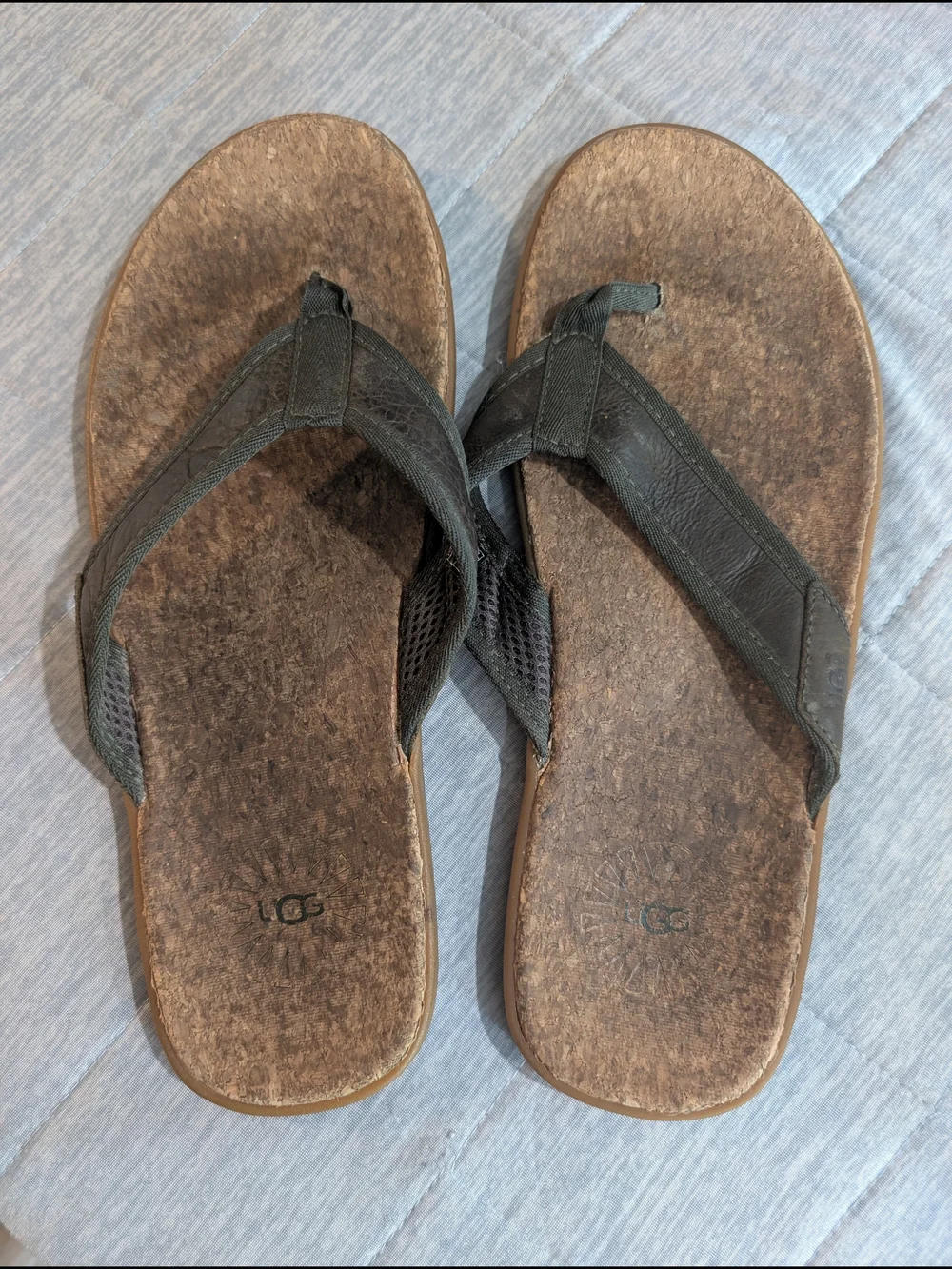 Ugg Men's Seaside Flip Thong Sandals Size 10 Olive Green